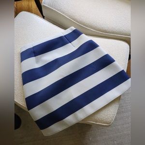 Jacquemus blue and white striped a-line mini skirt neoprene style size 40 / M